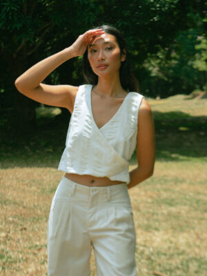 Perla Top (striped Leno weave)