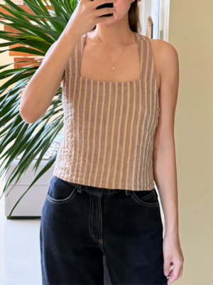 Hiyas Top — Cocoa Stripe